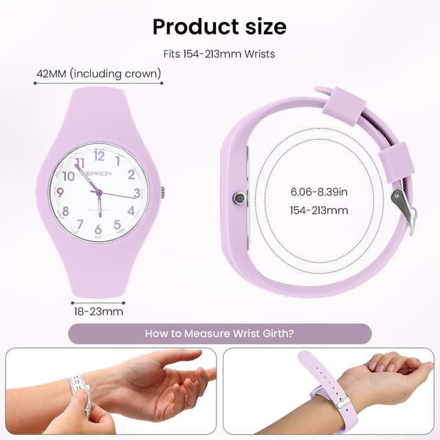 Detalle 2 de AOOSU Damenuhr Silikonband Analog Quarz