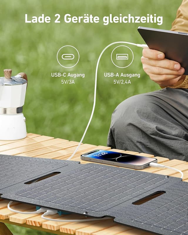 Detalle de Anker SOLIX PS30 30W faltbares Solarpanel