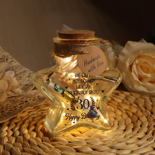 Detalle de Giftota 30 Geburtstag LED Flaschenlicht Sternform