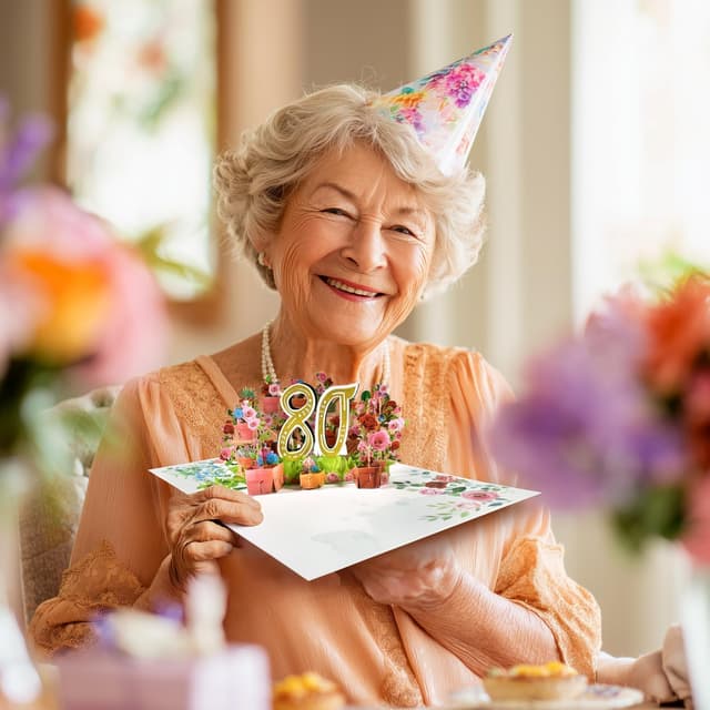 Thumbnail 3 de 3D Pop-Up Karte 80 mit Gartenmotiv