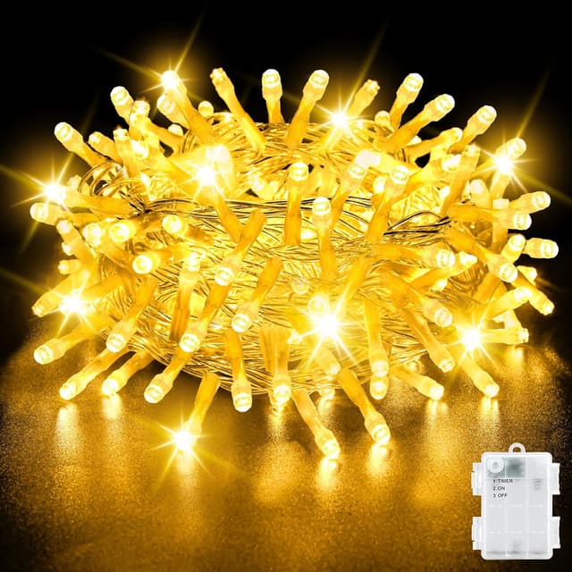 Detalle de cshare Battery Fairy Lights, 5m 50 Warm White LED with Timer (IP65)