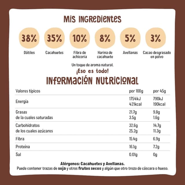 Detalle 2 de Nākd. Protein Cacao Avellana 🍫