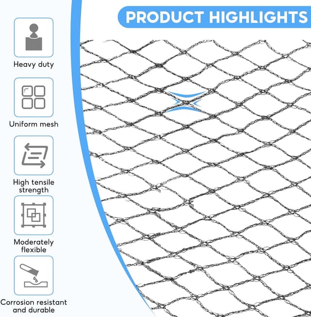 Detalle de 4mx10m Teichnetz feinmaschig (15 mm x 15 mm) – robustes Vogel- & Laubschutznetz aus UV-beständigem HDPE
