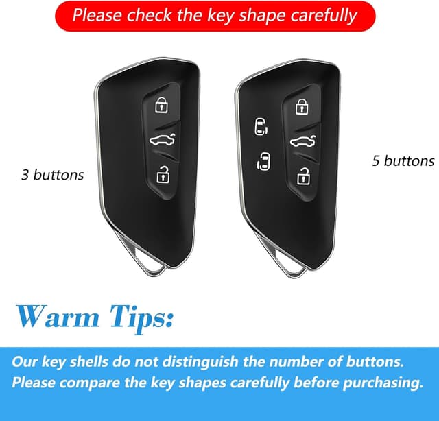 Detalle de UBERMing 2 Pack Transparent Car Key Case (TPU) for VW Golf 8 & ID Models