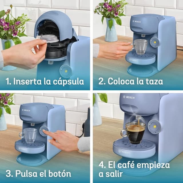 Detalle de Bosch Tassimo Finesse TAS16B51400W Cafetera de Cápsulas Azul