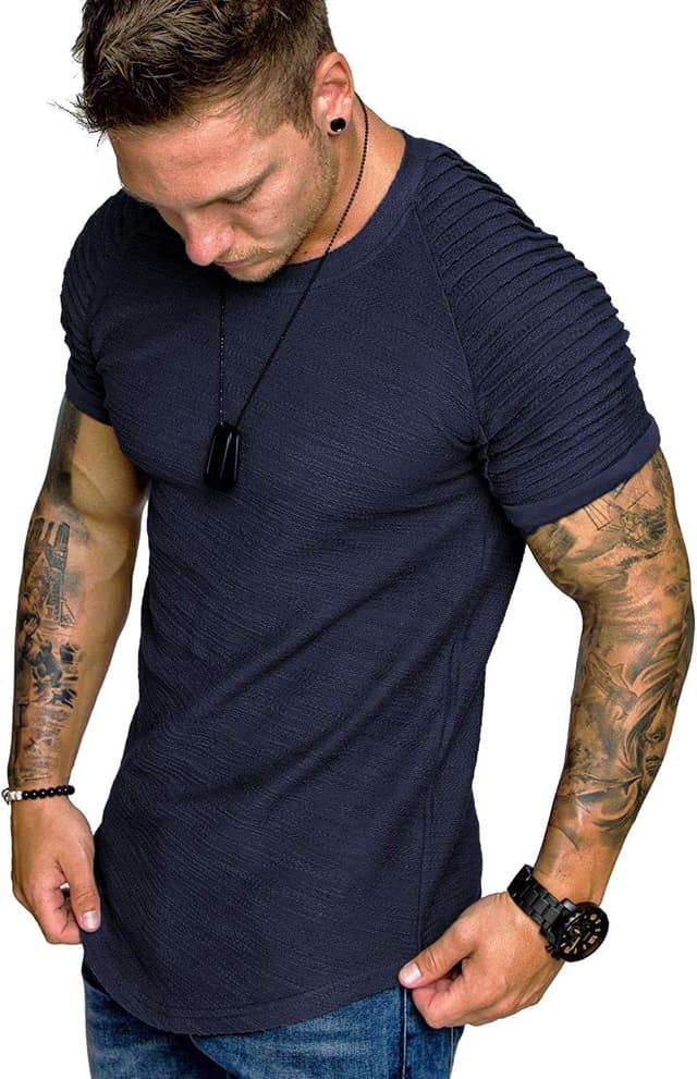 Detalle de COOFANDY Polo homme manches courtes en polyester extensible (style t-shirt de sport)