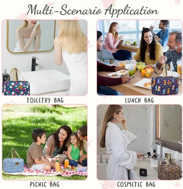 Detalle de Aucuu Beauty Case da Viaggio impermeabile con zip, grande capacità (30x21x12 cm)