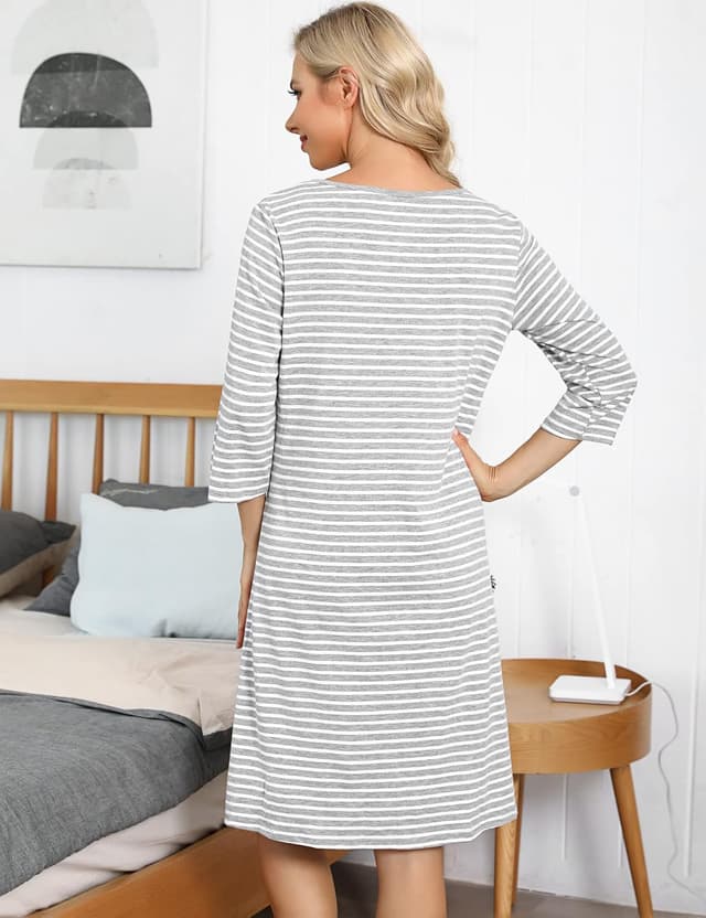 Detalle 2 de Marvmys Stillnachthemd Damen 95% Baumwolle