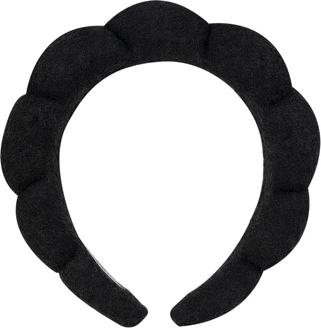 Detalle 2 de Brushworks Black Cloud Headband, fascia donna in spugna morbida e assorbente