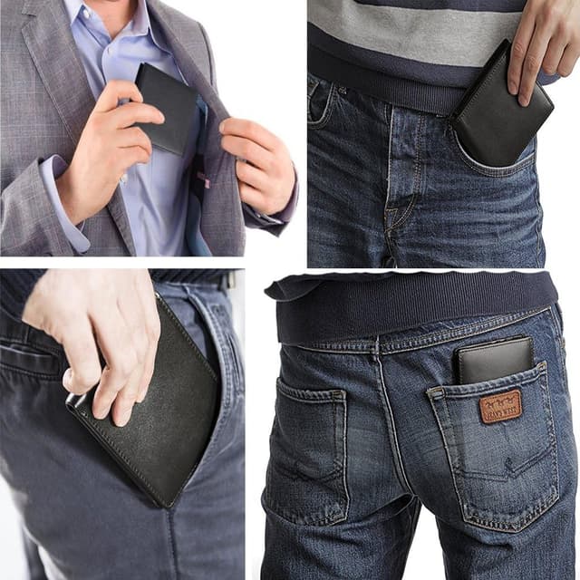 Detalle de Hoobest RFID Blocking Genuine Leather Wallet