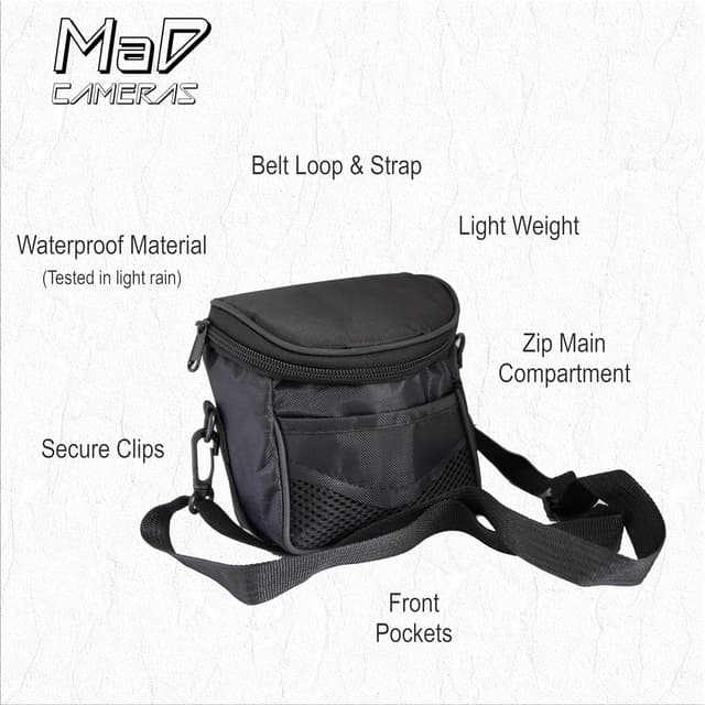 Detalle de MaD Camera kleine Kameratasche (kompakte Schulter-Tragetasche) für Bridge-Kameras