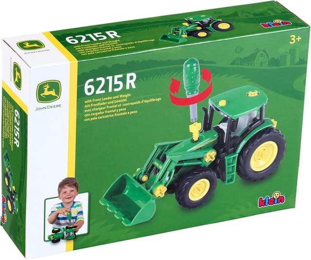 Detalle de Theo Klein 3903 Trattore John Deere con sollevatore frontale, contrappeso e parti smontabili (1:24)