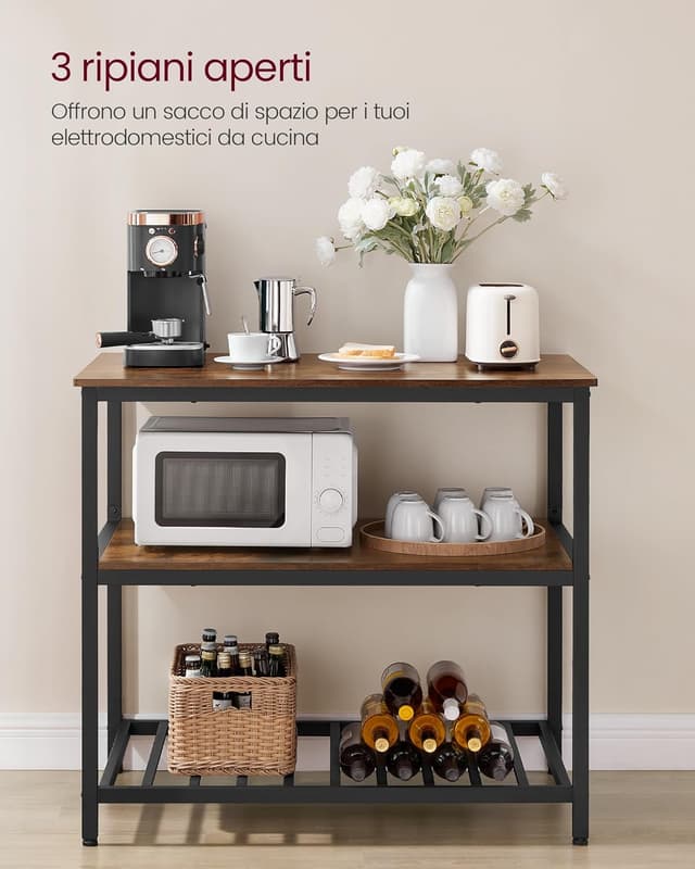 Detalle 2 de VASAGLE Isola da Cucina 60x100 cm