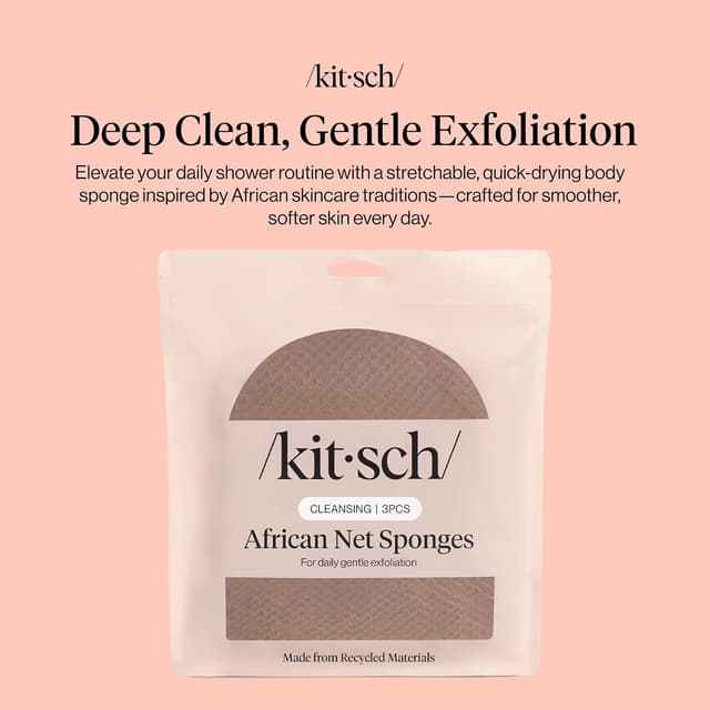 Thumbnail 1 de Kitsch African Net Sponge 3-pack exfoliating body scrubber