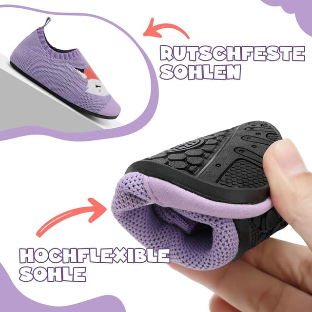 Detalle de VOLHAL Kinder-Hausschuhe mit atmungsaktivem, rutschfestem Design für Kindergarten & Indoor