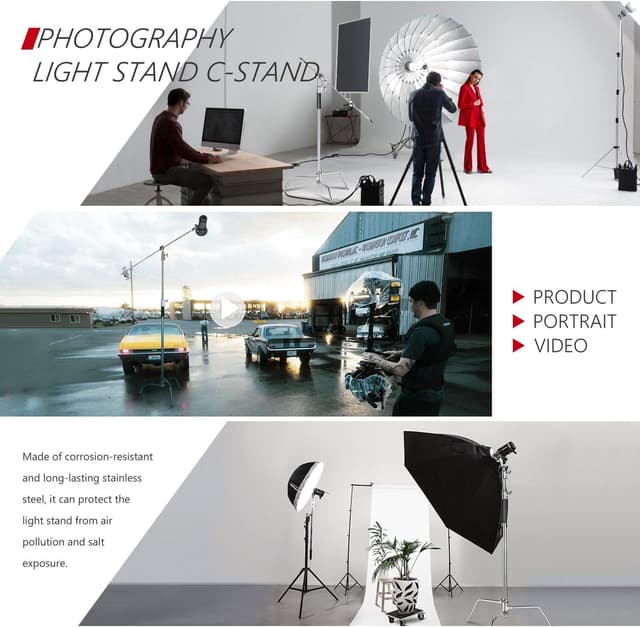 Thumbnail 6 de NEEWER C-Stand Light Stand 3 m with 1.2 m boom