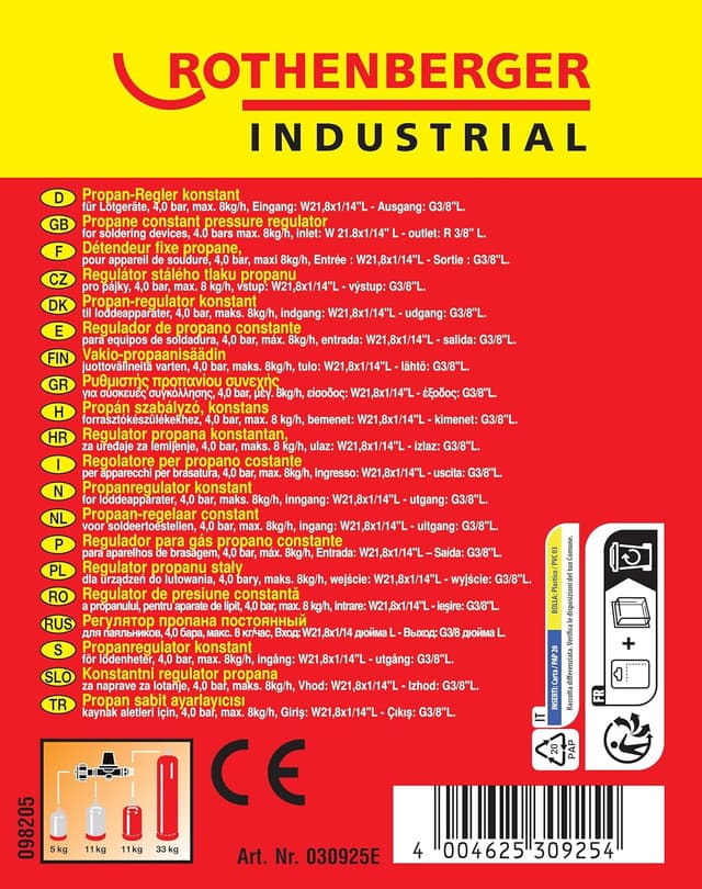 Detalle de ROTHENBERGER Propan-konstantregler 8 kg/h