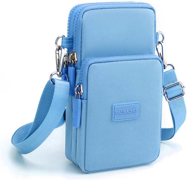 Detalle de DuoLmi waterproof crossbody phone pouch bag for women (20 x 10 x 5 cm) with adjustable strap