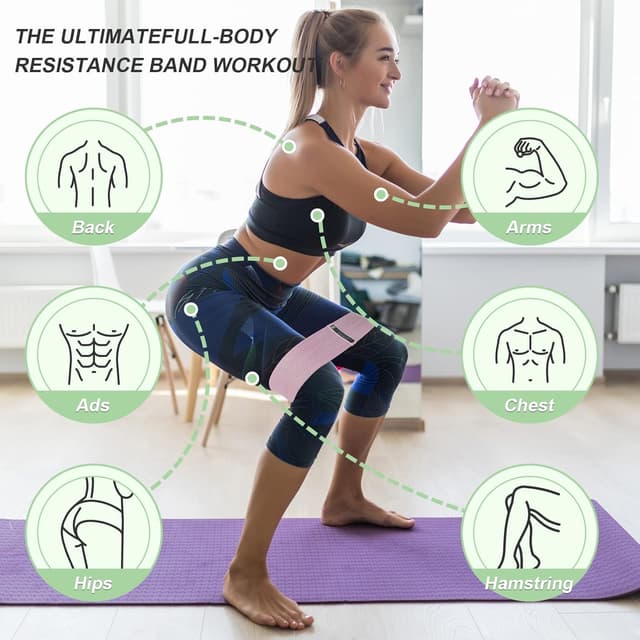 Detalle 1 de Booty Bands Set Resistance Bands for Working Out (Pilates & Yoga Starter Kit)
