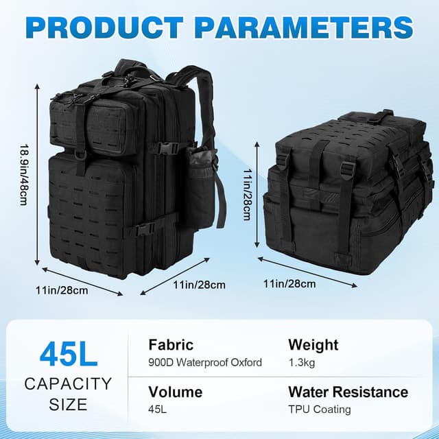 Thumbnail 6 de SHANNA Trekkingrucksack 45L Militärrucksack