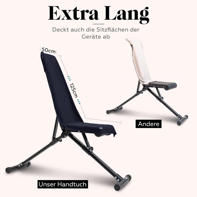 Detalle de nujë Fitness-Handtuch mit Tasche aus Microfaser (125 x 50 cm) inkl. Geschenkverpackung