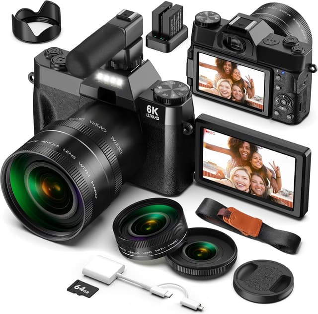 Imagen de 6K 64MP Digital Camera 16X Zoom, 64GB en OfertitasTOP
