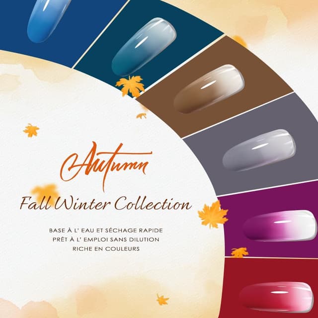 Detalle de FAVAI Airbrush Gel Nail Polish – 6 couleurs (6 x 15 ml) pour aérographe, dégradés & French