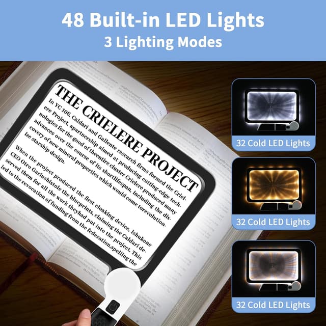 Detalle de Yerepk 5X magnifying glass with light