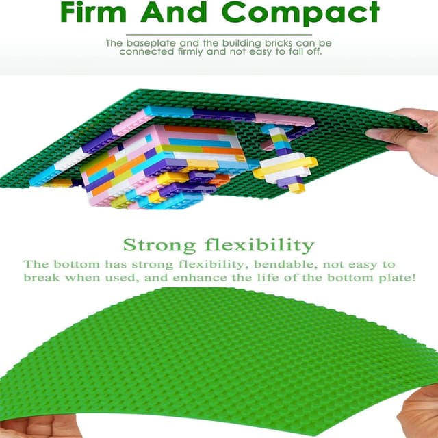 Detalle de Große Bauplatte 38,4 × 38,4 cm im 3er-Set (kompatibel mit Classic Platten) – Grün/Grau/Hellgrün