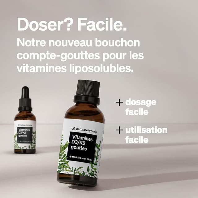 Detalle 2 de Vitamine D3 & K2 Premium 50 ml — gouttes concentrées 💧