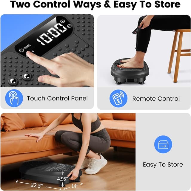 Thumbnail 5 de HVX Vibration Plate Exercise Machine with Bluetooth & Dual Resistance Bands