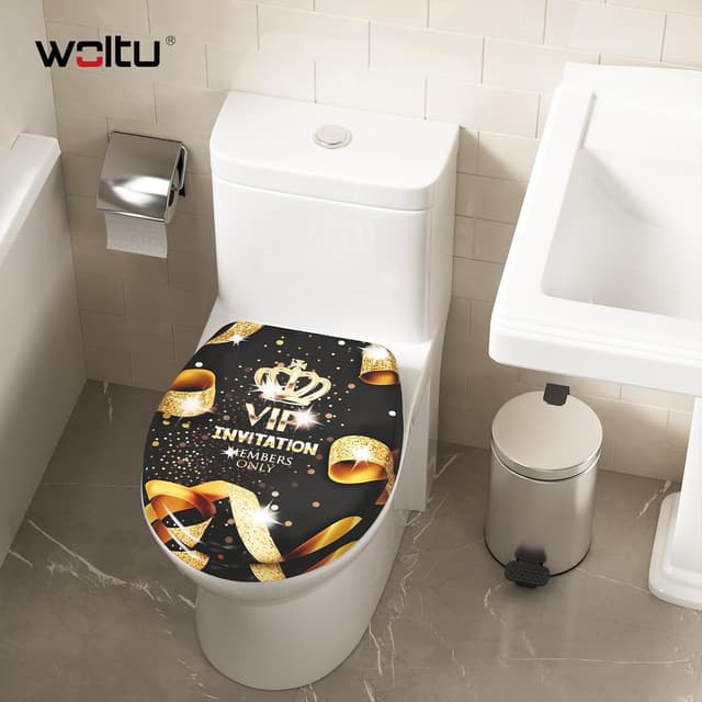 Detalle de WOLTU WC-Sitz mit Absenkautomatik „Golden VIP“ (Duroplast, Soft-Close)