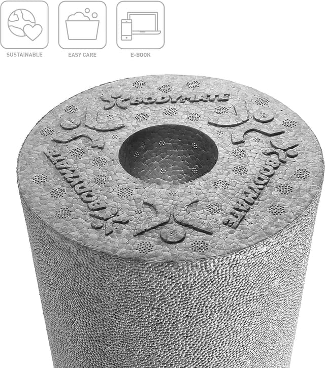 Detalle de BODYMATE Faszienrolle Standard (mittel-hart) – 45 cm Länge, 15 cm Durchmesser inkl. E‑Book