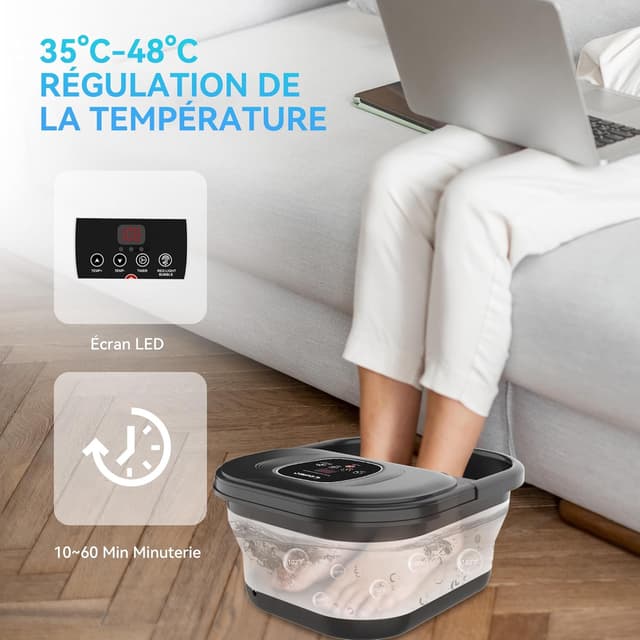 Detalle 2 de CuPiLo Fußbad-Massagegerät Wärmefunktion