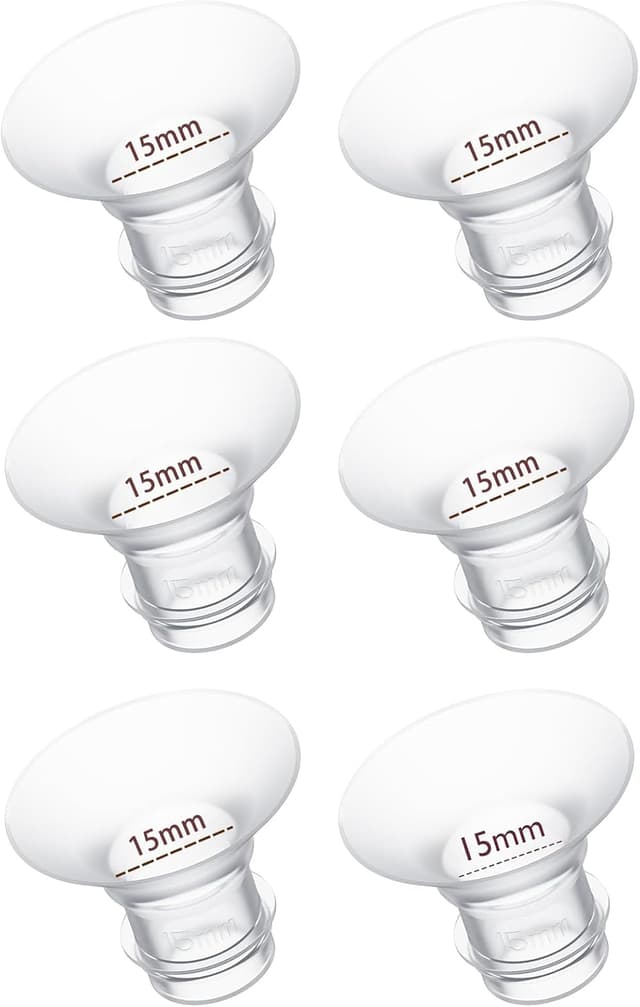 Detalle de 15mm Flange Inserts (6 pcs) for Breast Pumps & Accessories – Compatible with Momcozy, Lansinoh, Spectra, Haakaa and Medela