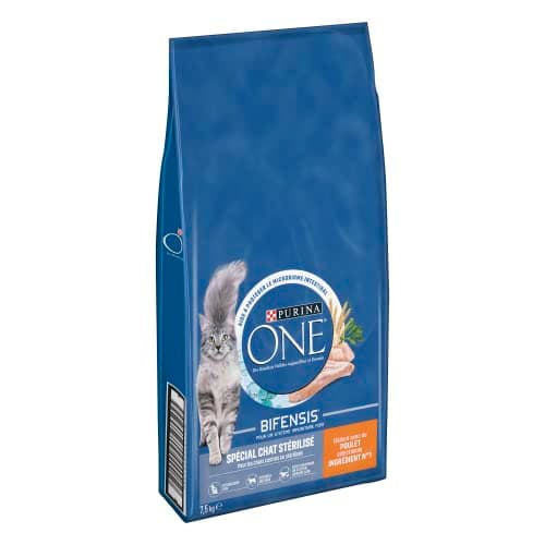 Detalle de PURINA ONE BIFENSIS, pour chat adulte stérilisé, poulet, 7,5 kg 🐱