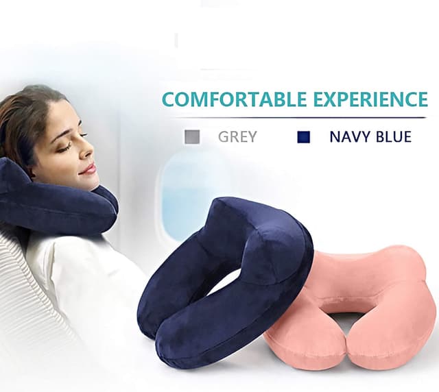 Thumbnail 5 de LUZWAY Oreiller de voyage gonflable en velours, housse lavable