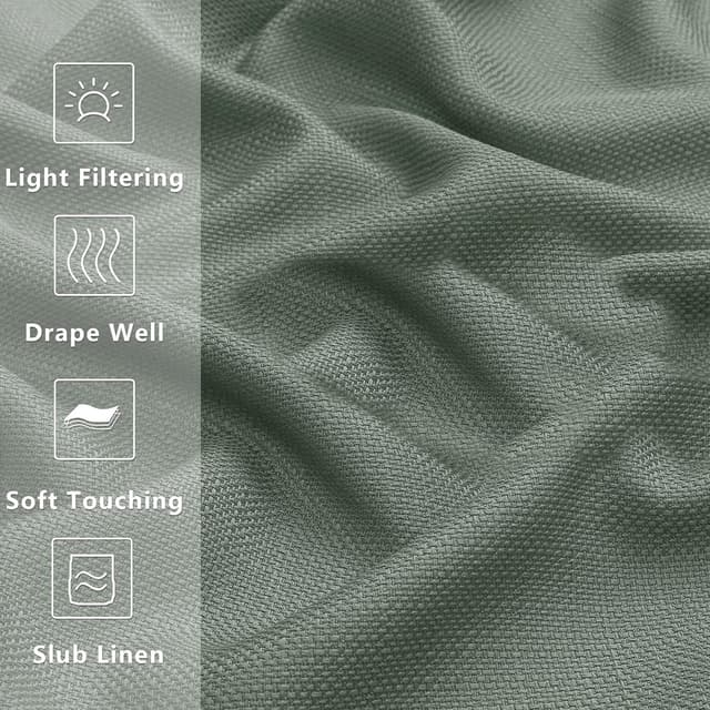 Thumbnail 1 de Gwine Sage Green Curtains 72" 2-panel set 🪟