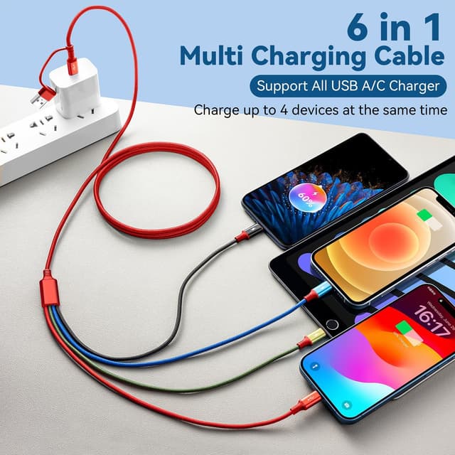 Detalle 2 de Minlu Multi USB Kabel 6 in 1 1,8 m