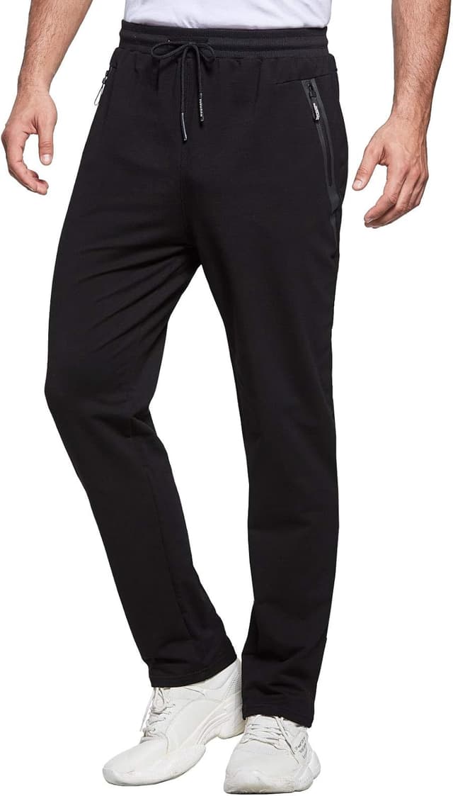 Detalle de JustSun slim-fit tracksuit bottoms joggers with zip pockets (men’s)