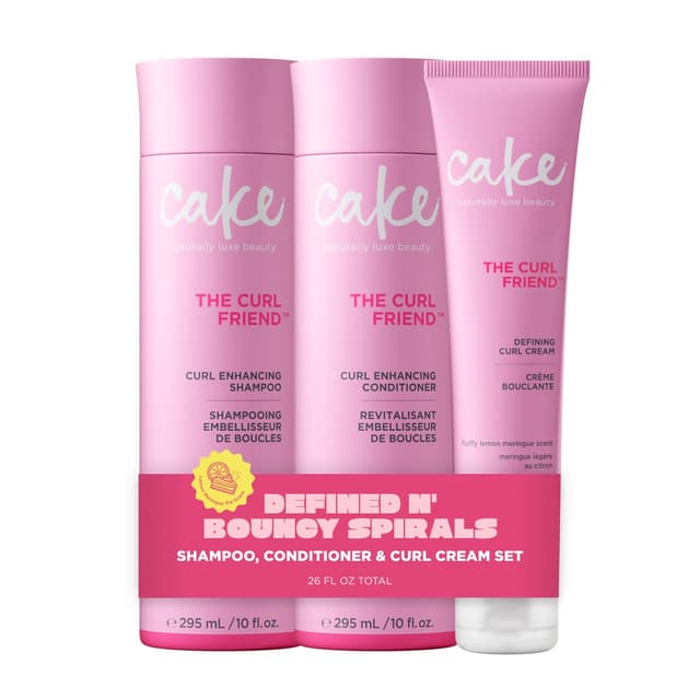 Detalle de Cake Beauty Curl Friend Curl Defining Shampoo, Conditioner & Cream Set (Avocado & Argan Oil) — Curl-Enhancing Trio