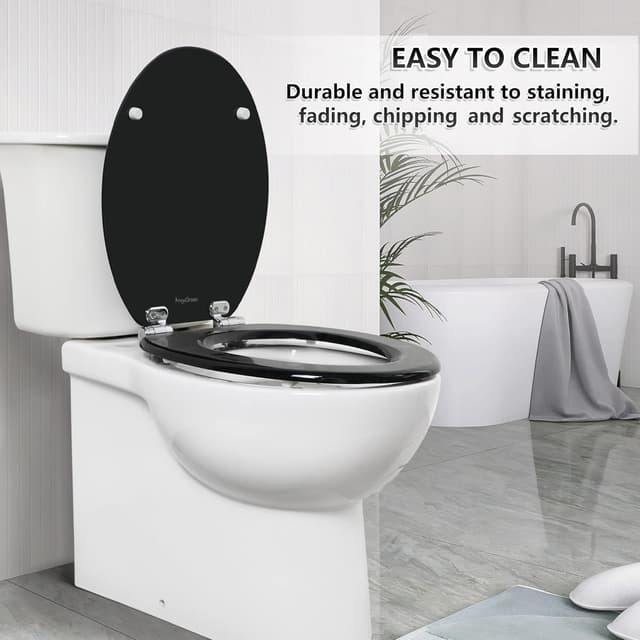 Thumbnail 5 de Angel Shield Wooden Toilet Seat with Adjustable Soft Close Hinges