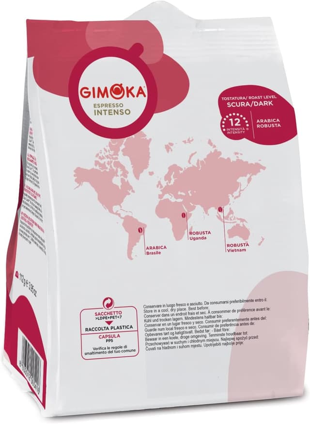 Detalle de Gimoka capsule compatibili con Nescafé Dolce Gusto, gusto intenso (64 capsule totali) • Intensità 11