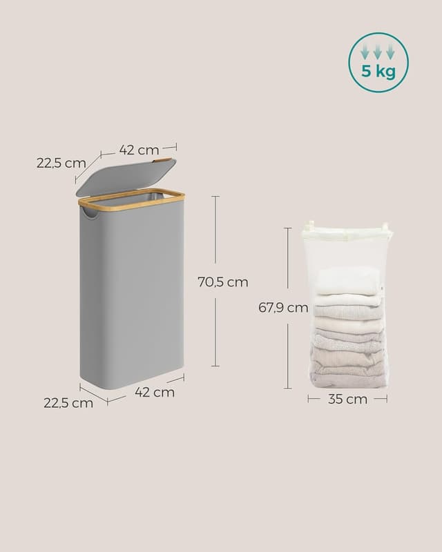 Thumbnail 4 de SONGMICS Cesto de Ropa 65 L estrecho