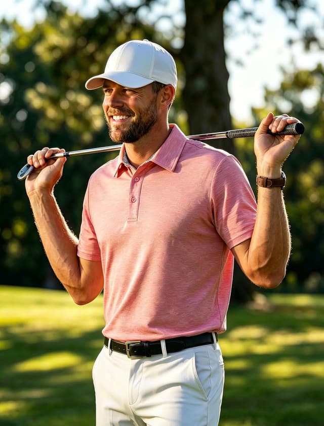 Detalle de EKLENTSON men’s polo shirts short-sleeve quick-dry stretch performance polo with 3-button placket