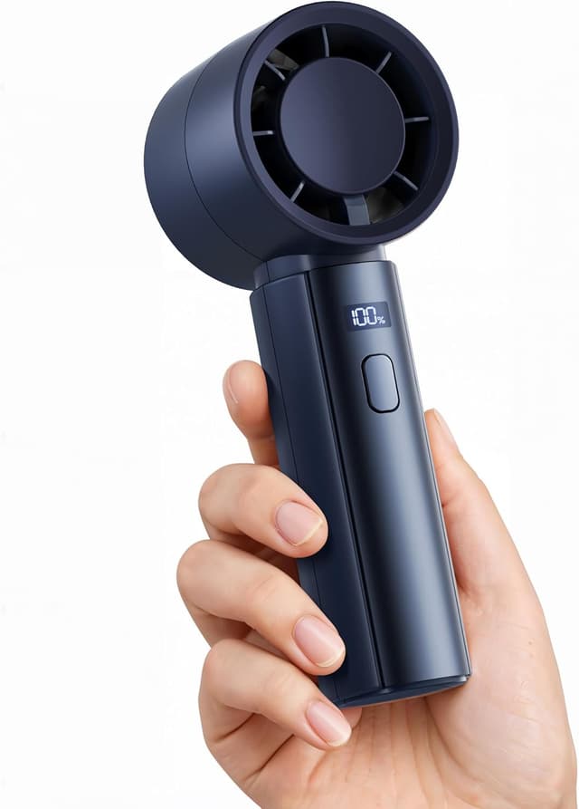 Detalle de Gaiatop Powerful Handheld Fan Rechargeable (Navy Blue) – 100-level turbo portable pocket fan