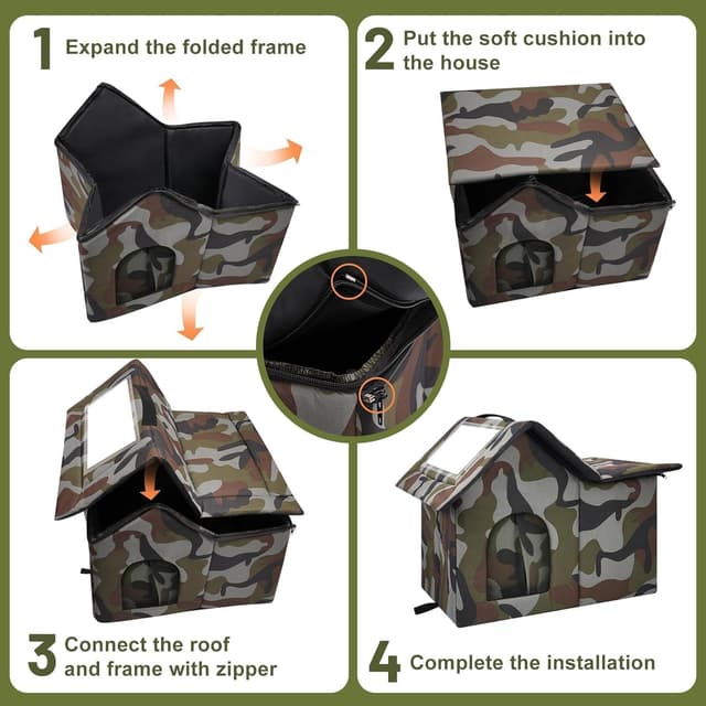 Thumbnail 3 de WHDPETS Katzenhaus Outdoor Katzenhöhle