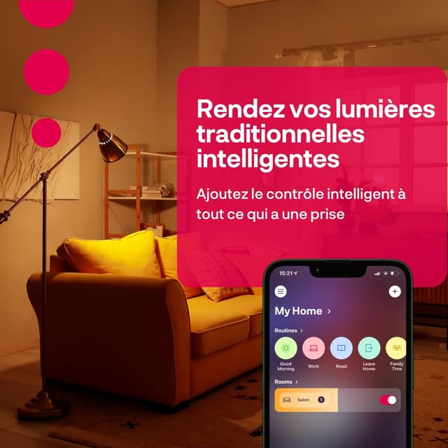 Detalle de Innr Prise Connectée Zigbee (2 pièces) : répéteur Zigbee, contrôle de l’énergie et commande avec Hue*, Home Assistant et SmartThings