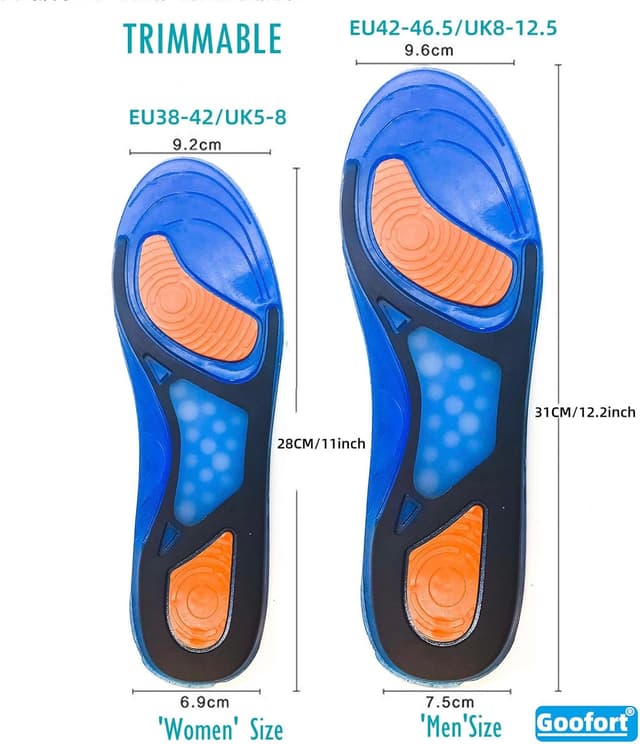 Detalle de goofort Goofort Massage Insoles Gel 3D-Xpain™-Plus for sore feet (UK5–13)