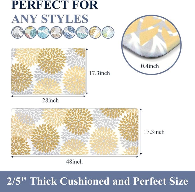 Detalle de HEBE anti fatigue kitchen mats 0.4 inch